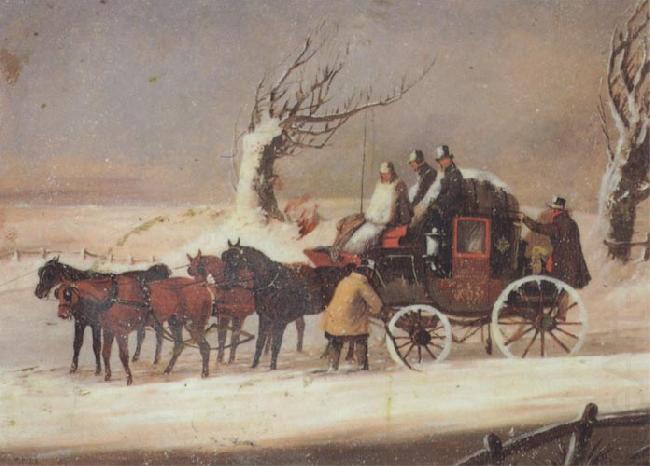Henry Alken Jnr The Bath To London Royalmail Coach in the snow china oil painting image